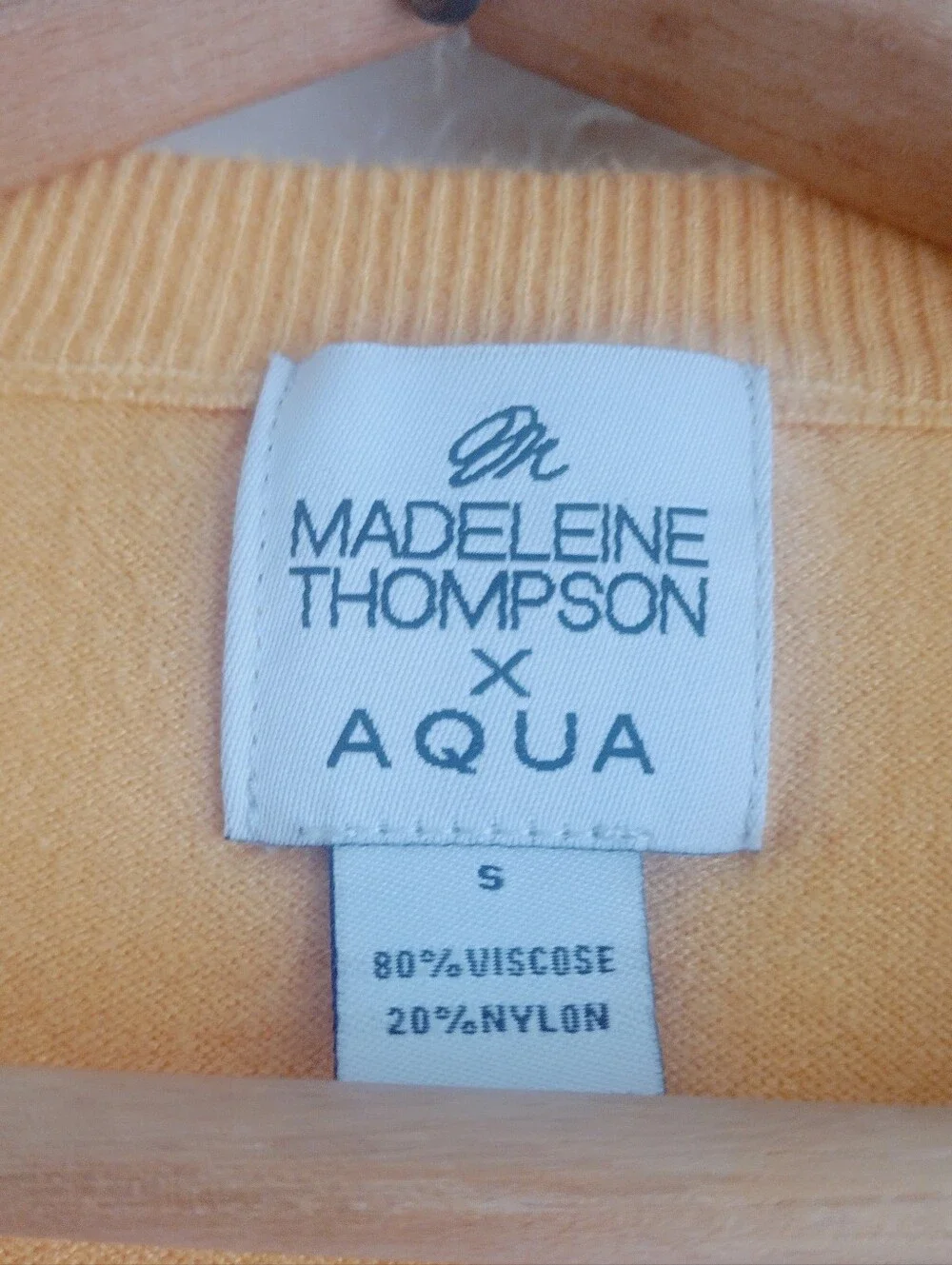 MADELEINE THOMPSON X AQUA Mustard Sweater With Rainbow